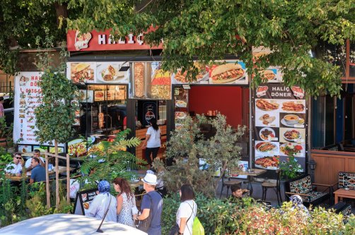 A local Turkish restaurant with the menu hanging outside, Istanbul, Türkiye, Aug. 12, 2025. (Shutterstock Photo)