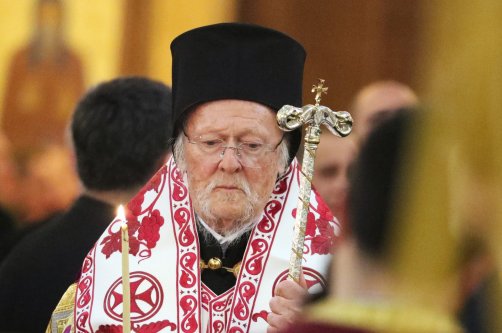Patriarch Bartholomew attends the funeral of the late Catholicos-Patriarch of Georgia Ilia II at the Holy Trinity Cathedral, also known as Sameba, Tbilisi, Georgia, March 22 2026. (EPA Photo)
