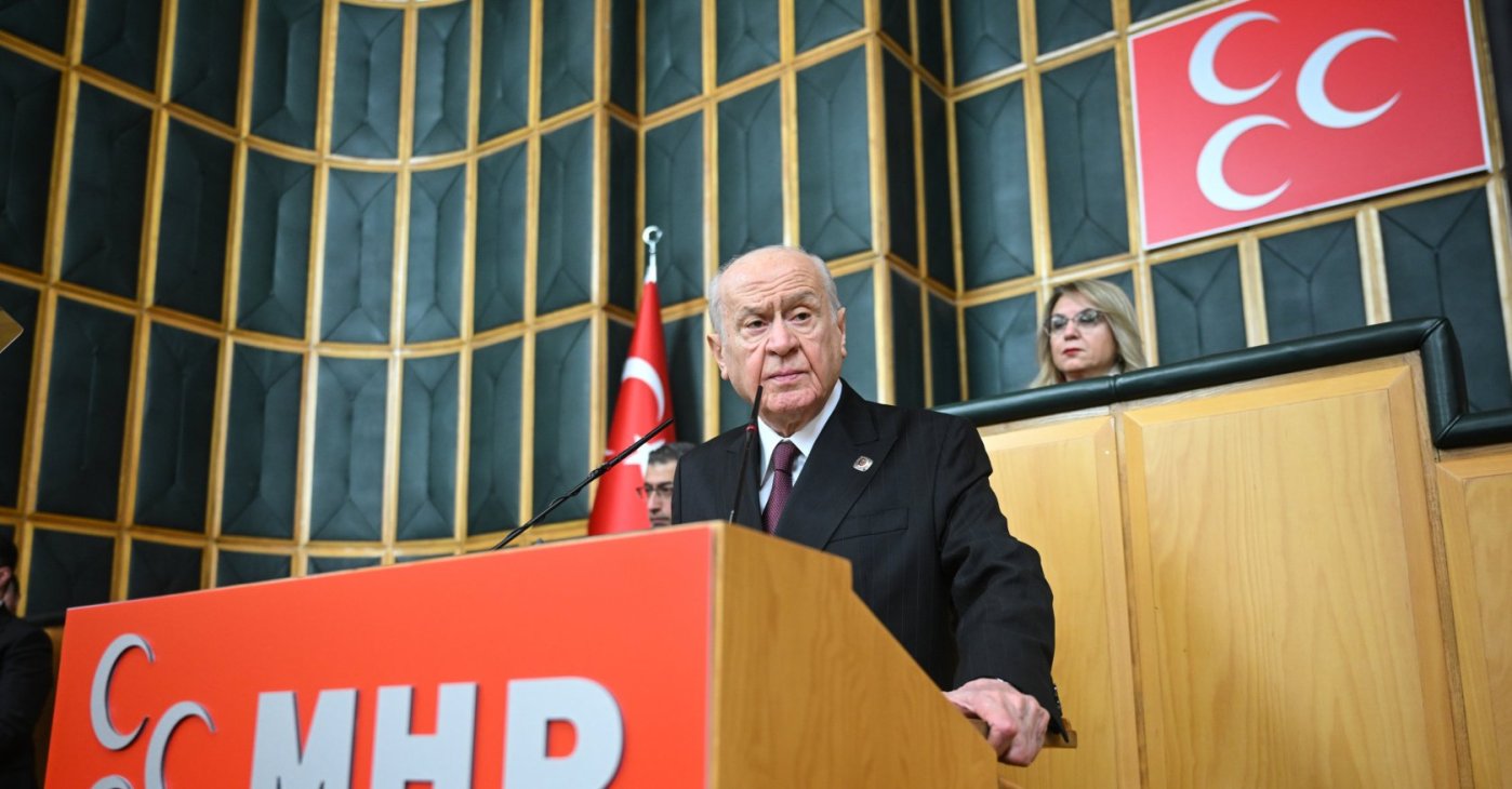 MHP leader Devlet Bahçeli attends his party’s parliamentary group meeting at the Turkish Grand National Assembly, Ankara, Türkiye, March 31, 2026. (AA Photo)