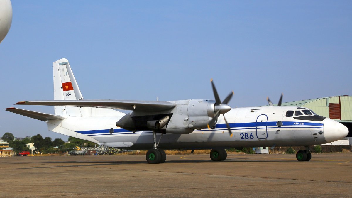 A AN-26 is seen at a base in Ho Chi Minh City, Vietnam, Sunday, March 9, 2014. (AP Photo)