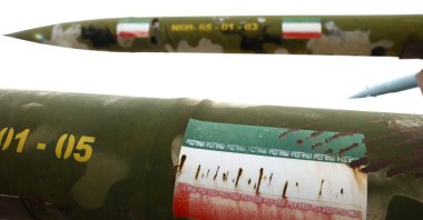 Iranian missiles are displayed in a park, amid the U.S.-Israeli conflict with Iran, Tehran, Iran, March 26, 2026. (Reuters Photo)