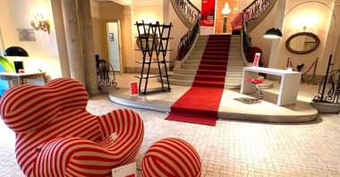 A view from the "Italian Design: Iconic Beauty and Elegance" reception at Palazzo di Venezia, Istanbul, Türkiye, March 26, 2026. (Photo by Hazal Eker)