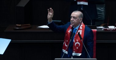 President Recep Tayyip Erdoğan speaks at the parliamentary group meeting of the AK Party, Ankara, Türkiye, April 1, 2026. (AA Photo)