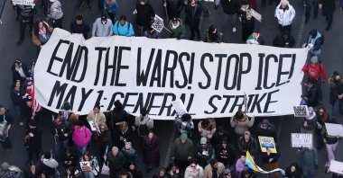 Protesters participate in the "No Kings" national day of protest in New York, U.S., March 28, 2026. (AFP Photo)