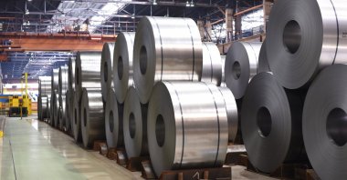 An industrial plant for the production of sheet metal in a steel mill. (Shutterstock Photo)