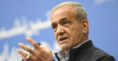 Iranian President Masoud Pezeshkian attends a press conference in Tehran, Iran, Sept. 16, 2024. (DHA Photo)