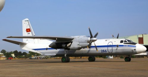 A AN-26 is seen at a base in Ho Chi Minh City, Vietnam, Sunday, March 9, 2014. (AP Photo)