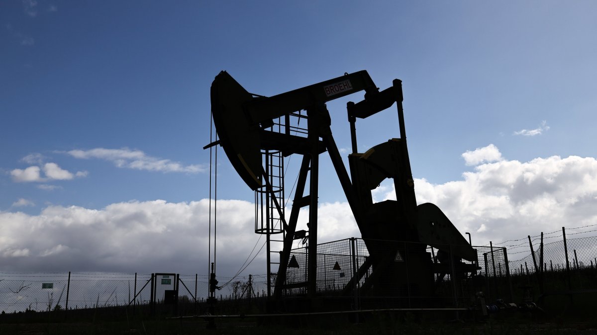 A view of a crude oil pump in Walsheim near Landau, Germany, March 26, 2026. (EPA Photo)