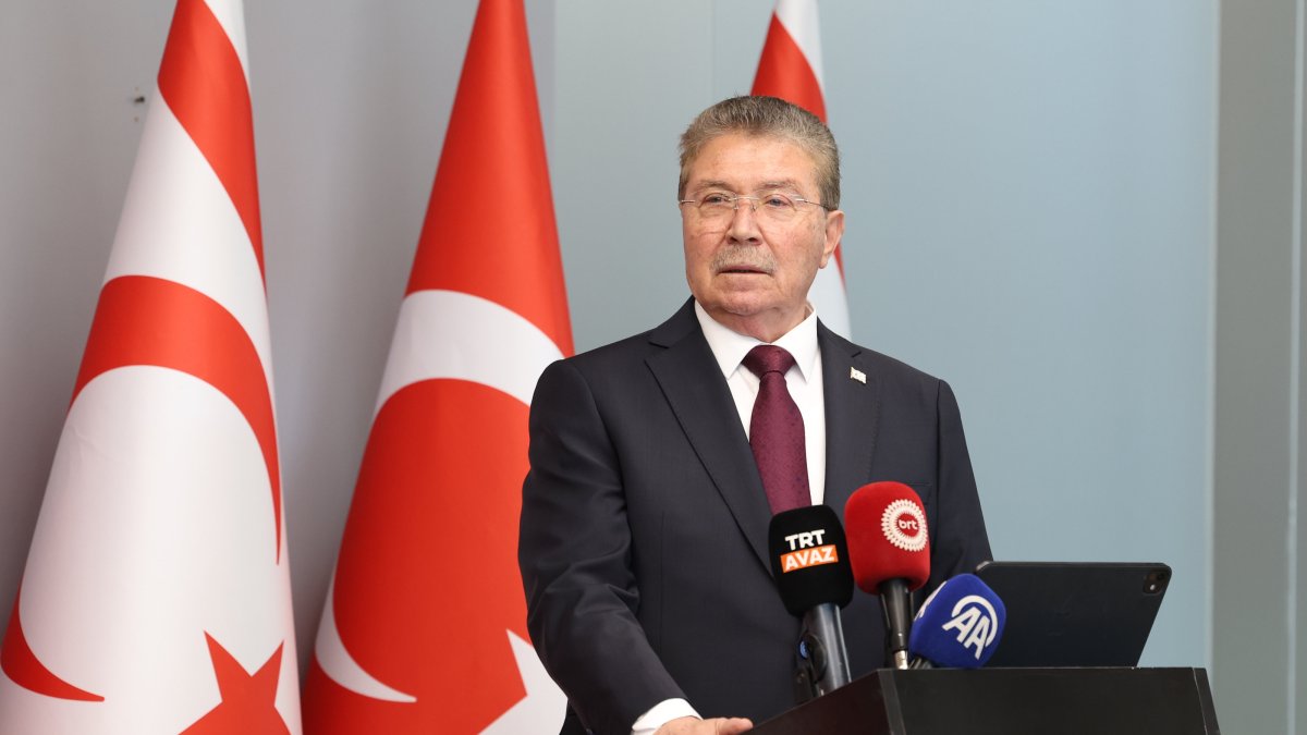 TRNC Prime Minister Ünal Üstel speaks at an event, Lefkoşa (Nicosia), TRNC, March 5, 2026. (AA Photo)