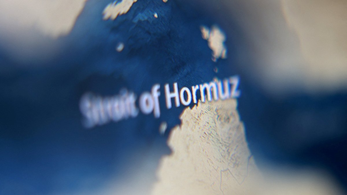 A map showing the Strait of Hormuz is seen in this illustration taken March 23, 2026. (Reuters Photo)