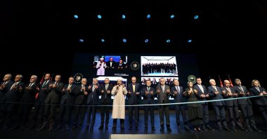 President Recep Tayyip Erdoğan and officials cut the ribbon at the inauguration of 563 new water infrastructure projects, Ankara, Türkiye, April 2, 2026. (AA Photo)