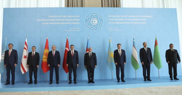 Vice President Cevdet Yılmaz attends a meeting of prime ministers and vice presidents of member states of the Organization of Turkic States, Baku, Azerbaijan, April 2, 2026. (AA Photo)