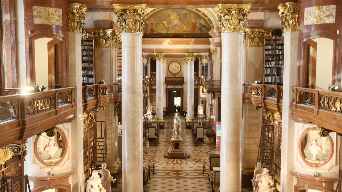 A general view of the Austrian National Library, known as the Prunksaal, Vienna, Austria, March 30, 2026. (AA Photo)