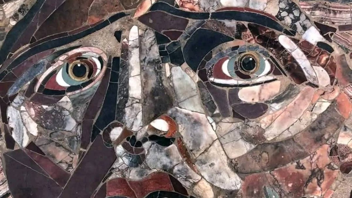 The 2,000-year-old Medusa mosaic is on display in the ancient city of Kibyra, located in the Gölhisar district of Burdur, southwestern Türkiye, April 12, 2025. (AA Photo)