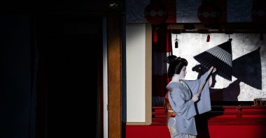 A geisha takes part in a rehearsal for the annual "Miyako Odori," Kyoto, Japan, March 31, 2026. (AFP Photo)