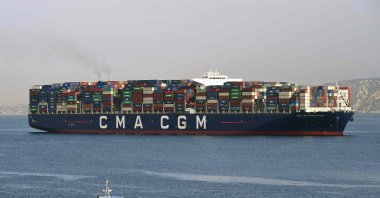 A container ship operated by the French CMA CGM shipping company runs into the port of Marseille on June 29, 2018. (AFP File Photo)