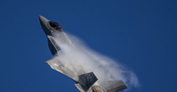 An F-35 fighter jet is seen in this unspecified location. (DHA File Photo)