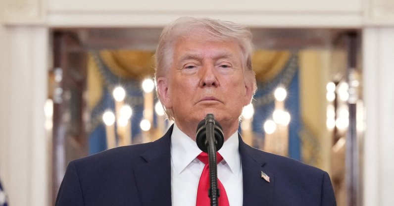 U.S. President Donald Trump pauses as he finishes speaking during a televised address on the conflict in the Middle East from the Cross Hall of the White House in Washington, D.C. April 1, 2026. (AFP File Photo)