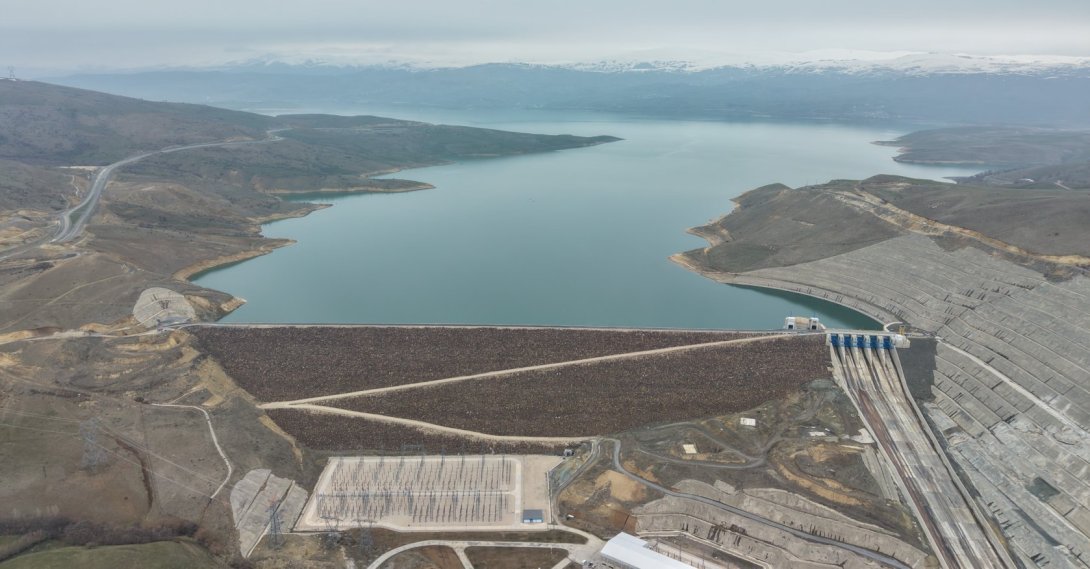 A dam is seen in Muş province, eastern Türkiye, March 4, 2026. (IHA Photo)