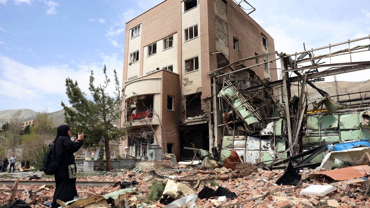 A photographer captures the damage after U.S.-Israeli airstrikes on the Shahid Beheshti University, in Tehran, Iran, April 4, 2026. (EPA Photo)