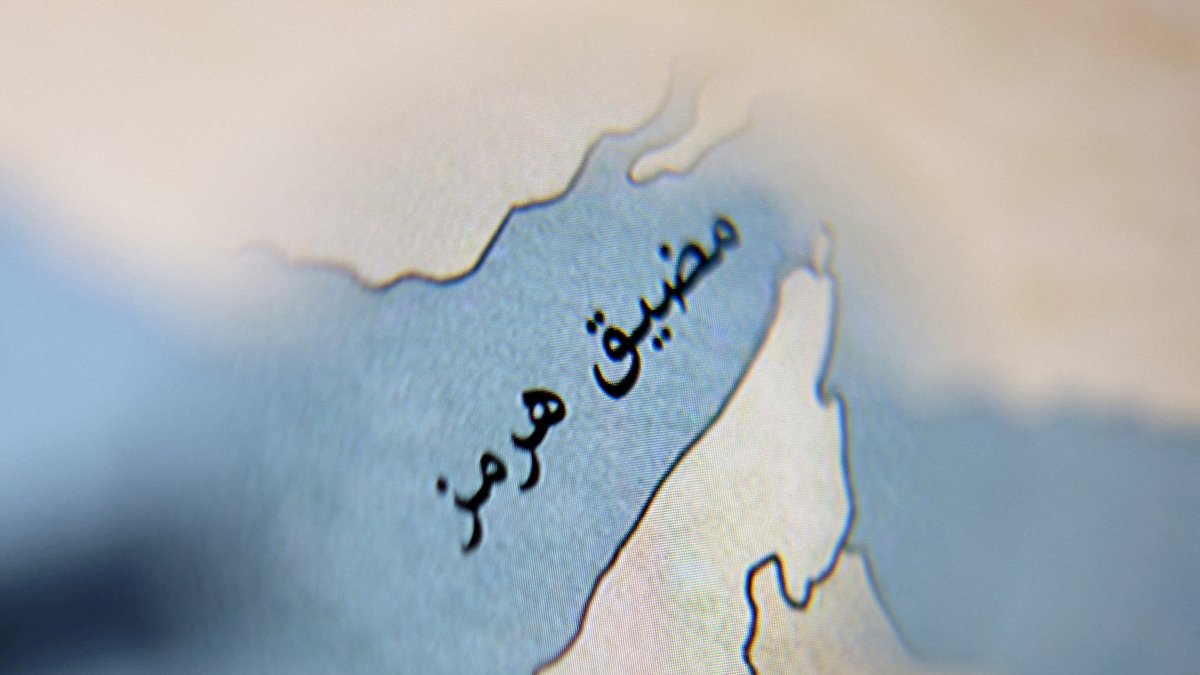 A map showing the Strait of Hormuz, also known as Madiq Hurmuz, is seen in this illustration taken March 26, 2026. (Reuters Photo)