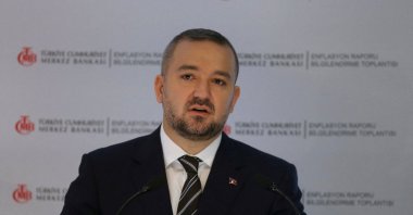 Central Bank of the Republic of Türkiye (CBRT) Governor Fatih Karahan speaks during a press conference, Ankara, Türkiye, Feb. 8, 2024. (Reuters Photo)