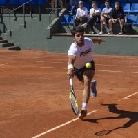Spanish tennis player Carlos Alcaraz in action during his training session held at Murcia Royal Tennis Club 1919, Murcia, Spain, March 31, 2026. (EPA Photo)