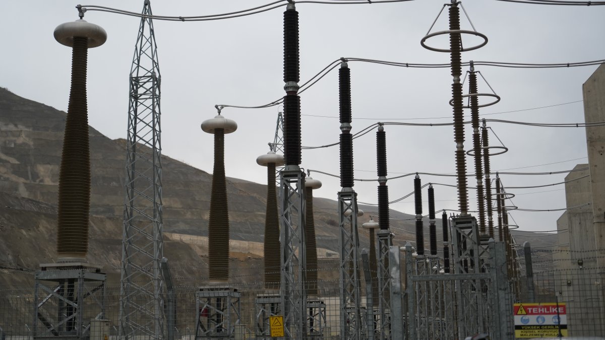 Electricity grids are seen in Muş province, eastern Türkiye, March 4, 2026. (IHA Photo)