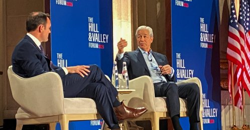 JPMorgan CEO Jamie Dimon speaks at the Hill and Valley Forum, Washington, D.C., U.S., March 24, 2026. (Reuters Photo)