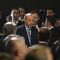 President Recep Tayyip Erdoğan arrives for a Roketsan ceremony, Ankara, Türkiye, April 7, 2026. (AA Photo)