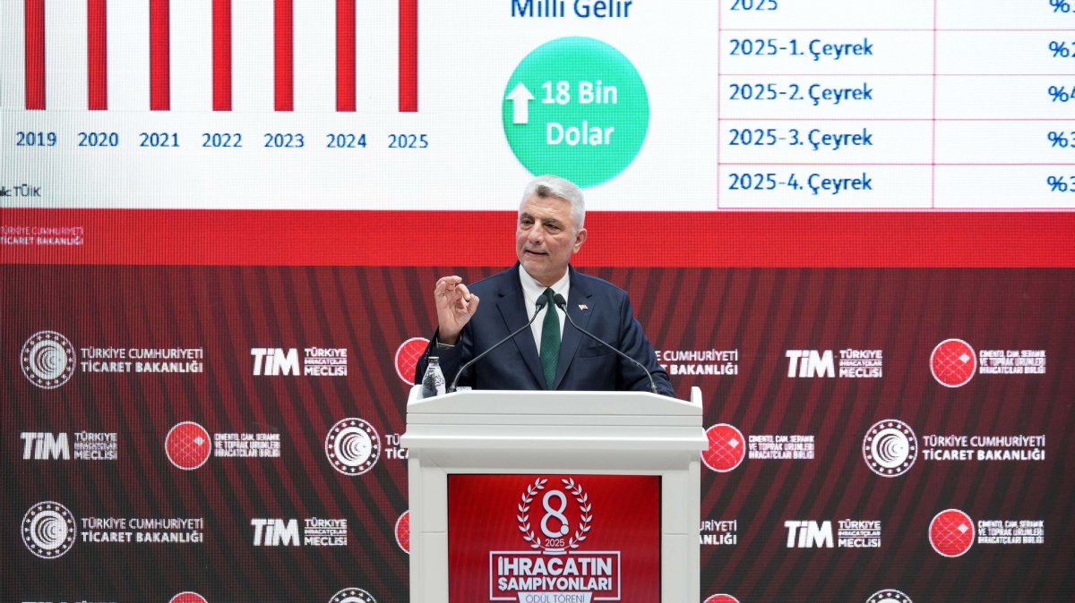 Trade Minister Ömer Bolat speaks at an event, Ankara, Türkiye, April 6, 2026. (AA Photo)