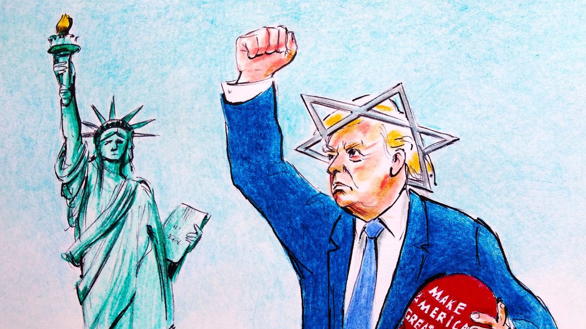 "Trump calls allies’ reluctance a 'betrayal,' labels NATO a 'paper tiger,' and signals he may withdraw the U.S." (Illustration by Erhan Yalvaç)