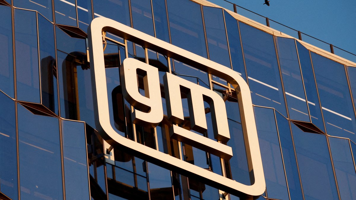 The GM logo is displayed at the new location of the General Motors Headquarters, Detroit, Michigan, U.S., Jan. 12, 2026. (Reuters Photo)
