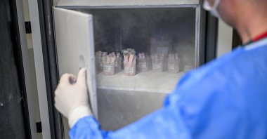 Stored human skin and tissues are preserved at the high-tech cold storage, Adana, Türkiye, March 18, 2026. (AA Photo)