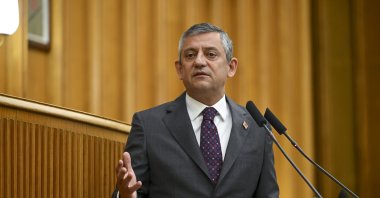 CHP leader Özgür Özel speaks at the parliamentary group meeting of his party, Ankara, Türkiye, April 7, 2026. (AA Photo)