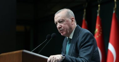 President Recep Tayyip Erdoğan speaks after the Cabinet meeting, Ankara, Türkiye, April 6, 2026. (AA Photo)