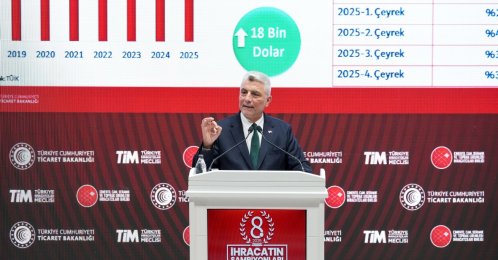 Trade Minister Ömer Bolat speaks at an event, Ankara, Türkiye, April 6, 2026. (AA Photo)