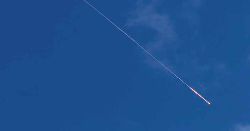 An Iranian missile flies towards Israel, amid the U.S.-Israeli conflict with Iran, as seen from Hebron,in the Israeli-occupied West Bank, April 7, 2026. (Reuters Photo)