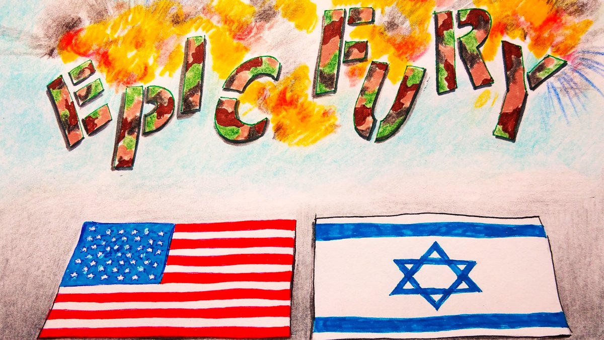 "It’s been one month since the so-called operation “Epic Fury” was started by the U.S. and Israel against Iran." (Illustration by Erhan Yalvaç)