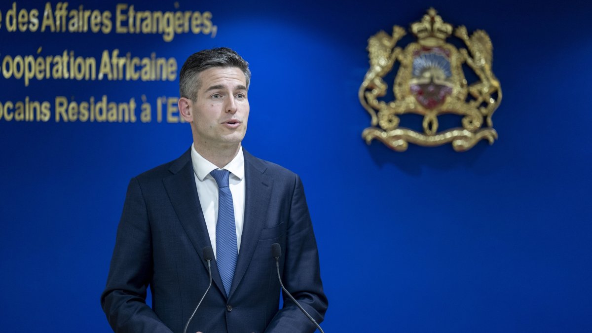 Dutch Foreign Minister Tom Berendsen attends a joint press conference with his Moroccan counterpart, Nasser Bourita (not seen), during their meeting, Rabat, Morocco, April 7, 2026.  (EPA Photo)