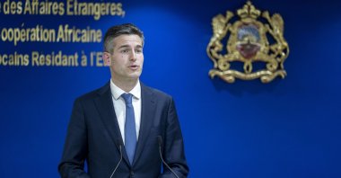 Dutch Foreign Minister Tom Berendsen attends a joint press conference with his Moroccan counterpart, Nasser Bourita (not seen), during their meeting, Rabat, Morocco, April 7, 2026.  (EPA Photo)