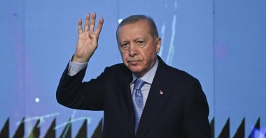 President Recep Tayyip Erdoğan waves during an event, Ankara, Türkiye, April 7, 2026. (AA Photo)