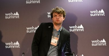 Chess Grandmaster Hans Niemann at a press conference held during the second day of Web Summit, Lisbon, Portugal, Nov. 13, 2024. (Getty Images Photo)