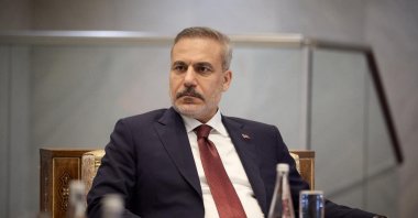 Foreign Minister Hakan Fidan attends a meeting, Damascus, Syria, April 5, 2026. (AA Photo)