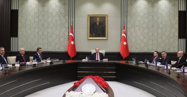 President Recep Tayyip Erdoğan chairs the National Security Council (MGK) meeting in Ankara, April 8, 2026. (AA Photo)