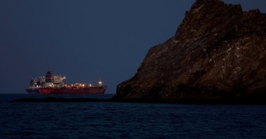 The Callisto tanker sits anchored as the traffic is down in the Strait of Hormuz, amid the U.S.-Israeli conflict with Iran, in Muscat, Oman, March 10, 2026. (Reuters File Photo)