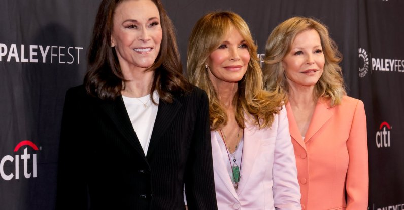 Kate Jackson (L), Jaclyn Smith (C) and Cheryl Ladd attend the "Charlie's Angels" 50th Anniversary Celebration during PaleyFest, April, 6, 2026, California, U.S. (Getty Images Photo)