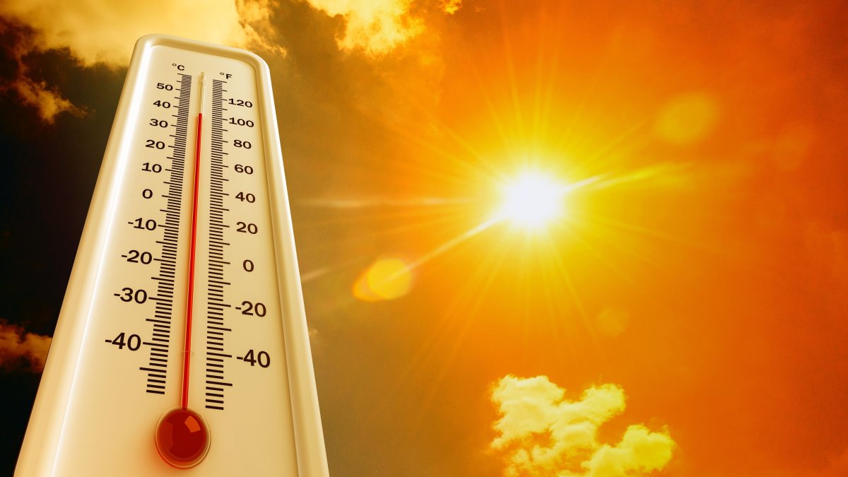 A thermometer shows high temperature. (Shutterstock Photo)