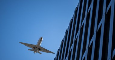 This photograph shows a Citation Latitude aircraft, registration CS-LTH, operated by the business jet charter company NetJets Europe, landing at Sion Airport, Sion, Switzerland, April 8, 2026. (AFP Photo)