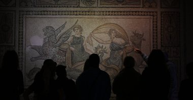 Visitors explore mosaics at the Zeugma Mosaic Museum, Gaziantep, Türkiye, April 6, 2026. (AA Photo)